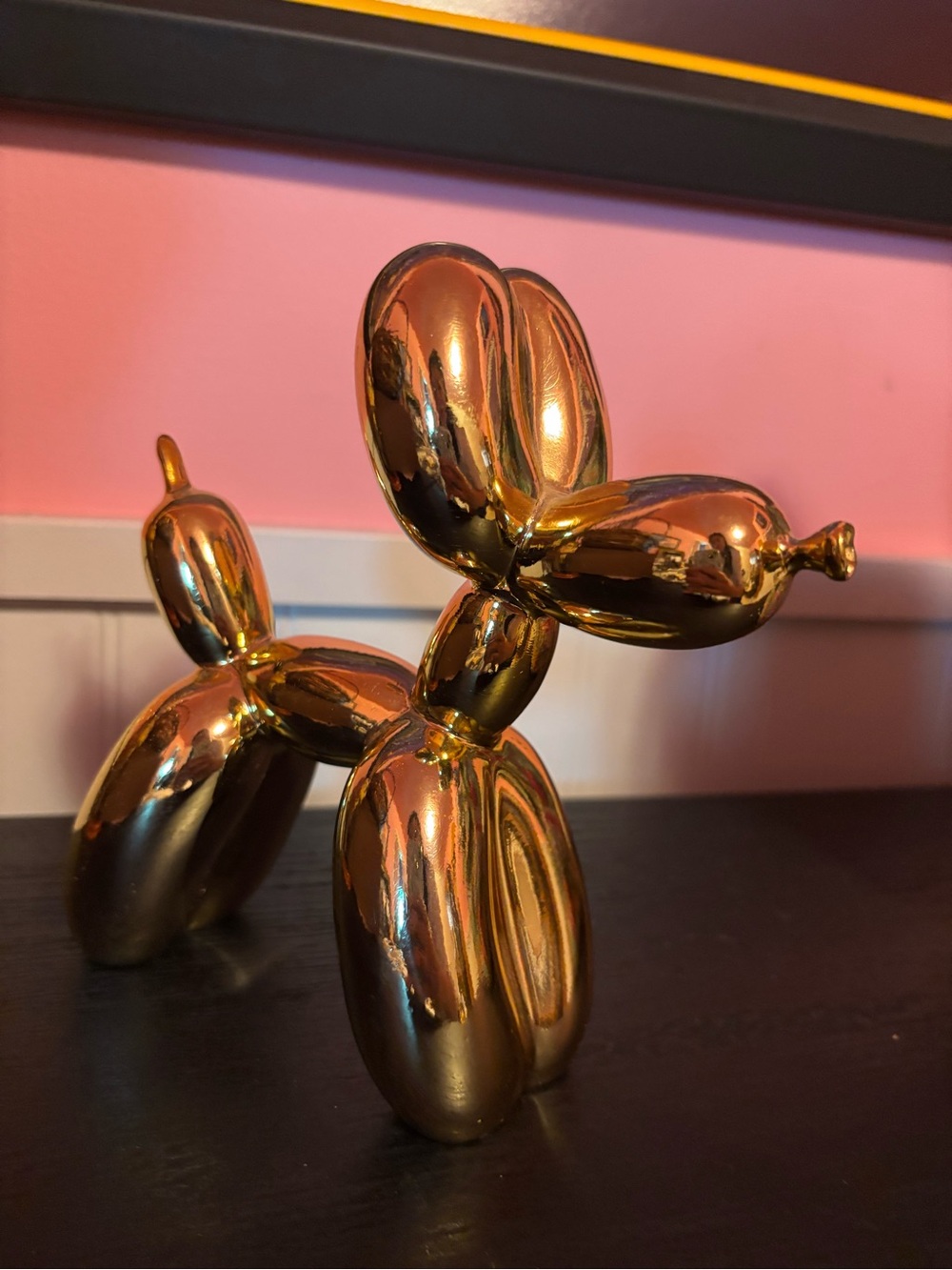 Gold Balloon Dog Sculpture - Metallic Decorative Accent